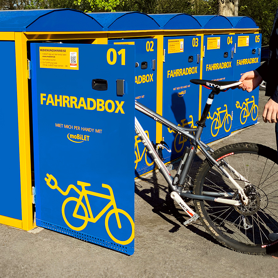 Fahrradboxen am Möhnesee für sicheres Parken der Fahrräder.